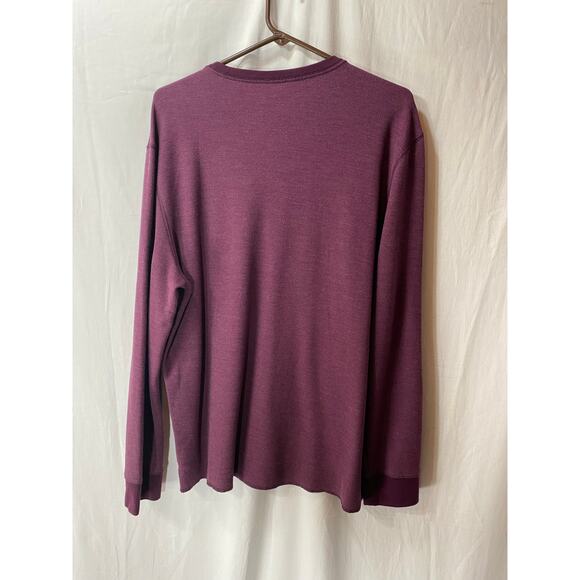 Untuckit Purple Burgandy Textured Long Sleeve 3 Snap Henley XL - Picture 4 of 6
